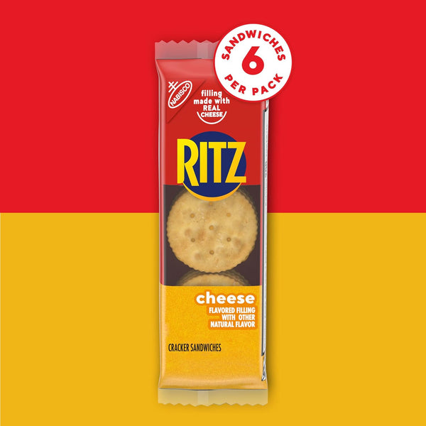 RITZ Cheese Sandwich Crackers, Lunch Snacks, 20 Snack Packs 27 Ounce (Pack of 1)