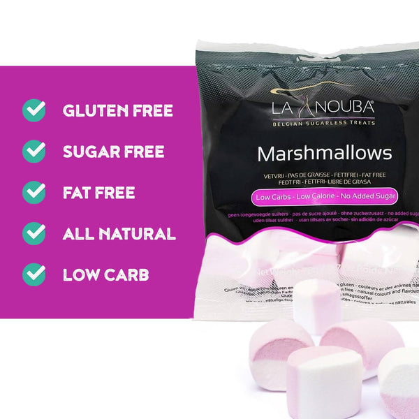 La Nouba Sugar-Free Marshmallows Ã¢ÂÂ 2 Value Packs Ã¢ÂÂ 2.7 Oz. Each Ã¢ÂÂ Low Calorie, Low Carb, Fat-Free and Gluten Free Snack Ã¢ÂÂ