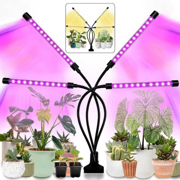 LEOTER Grow Light for Indoor Plants - Upgraded Version 80 LED Lamps with Full Spectrum & Red Blue Spectrum, 3/9/12H Timer, 10 Dimmable Level,