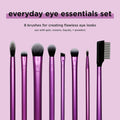 Real Techniques Everyday Eye Essentials, Eye Makeup Brushes, 8-Piece Set 8 Count (Pack of 1) Everyday Eye Essentials, 8PC