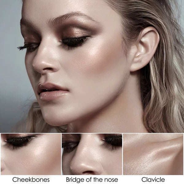 FOCALLURE 2 Pcs Mineral Cream Contour Stick,Moisturize Highlighter and Bronzer Pen,Non Stick Face Brightens & Shades Pencil,Long Lasting & Smooth