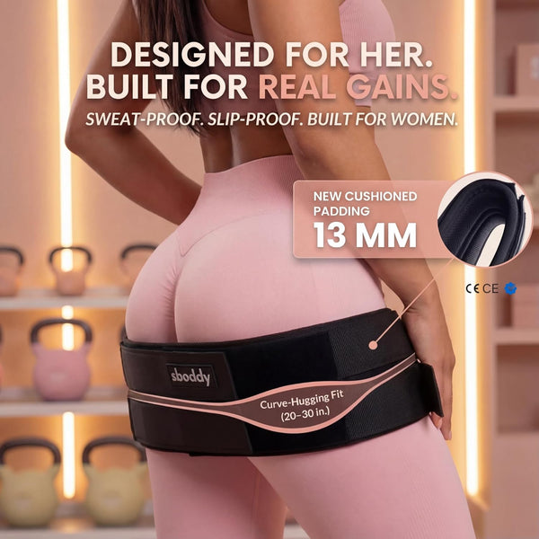 Hip Thrust Belt for Dumbbells Heavy, Kettlebells, Plates, Hip Thrust Band for Women/Men, Double Hook & Loop Booty Builder, Glute Workout Equipment
