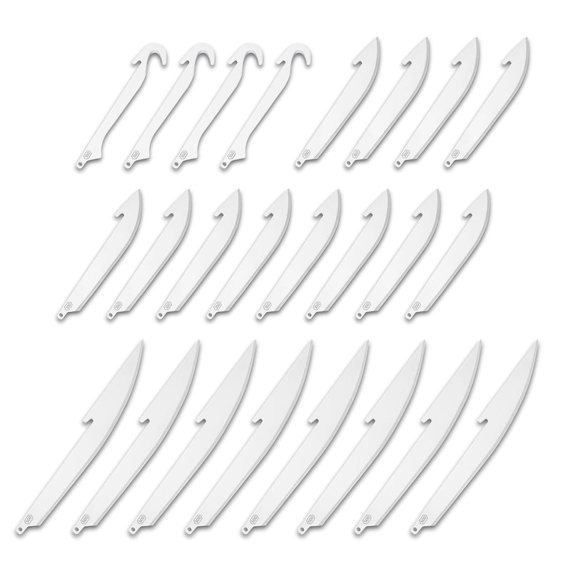 OUTDOOR EDGE 3.5" RazorSafe Replacement Combo Knife Blades, 24 Piece Value Pack (12 Sharp-Point, 8 Boning/Fillet, 4 Gutting Blades) 3.5" Combo Set