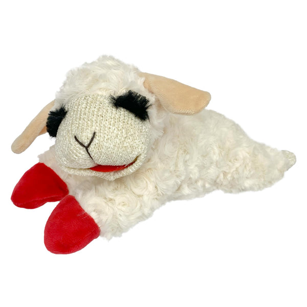 Multipet Lamb Chop Dog Plush Toy - Squeaky Toy for Small & Medium Dogs - Extra Soft Plush - Stuffed Animal for Cuddling & Playing (10", Cream, 5