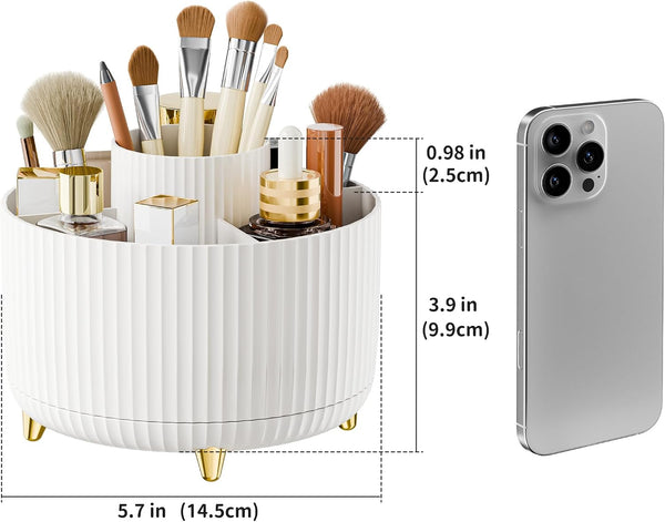 fanado 360° Rotate Makeup Brush Holder Organizer, Makeup Organizers Countertop, Makeup organization and Skincare Storage for Vanity, Desktop,