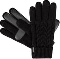 isotoner Women's Touchscreen Cable Knit Sherpasoft Gloves One Size Black