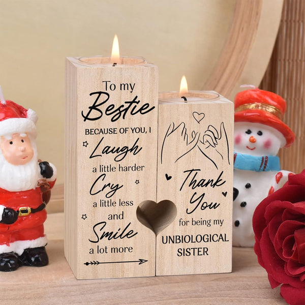 Double-Sided Printing - to My Bestie Because of You I Laugh a Little Harder Thank You for Being My Unbiological Sisters Personalized Friendship