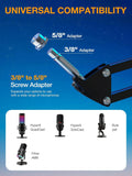 QuadCast Boom Arm, Mic Arm for Blue Yeti HyperX QuadCast SoloCast Fifine AM8 and Most Microphone, Mic Stand Desk with 3/8" to 5/8" Adapter by
