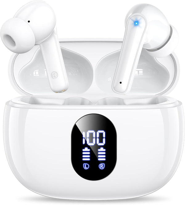 Wireless Earbuds, 2025 Ear Buds with Big Bass Stereo Sound, Lightweight Bluetooth Earbuds with 48 Hours Playtime, In-Ear Fit Earphones, IPX7,