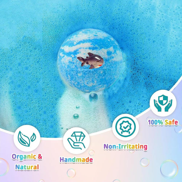 Bath Bomb Gift Set with Surprise Inside, 20 Pack Organic Bath Bombs for Kids, Kids Safe Handmade Fizzy Balls for Kid, Ideal Birthday Gift for
