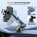 Upgraded 3-In-1 Car Phone Holder Mount [Powerful Suction] Phone Mount for Car Dashboard Air Vent Windshield Hands Free Mount, Cell Phone Car Mount