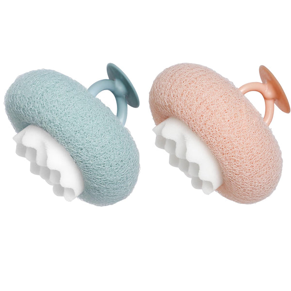 Super Soft Sunflower Suction Cup Bath Ball, 2025 Upgraded 2-In-1 Sunflower Bath Ball Exfoliating Bath Sponge Cleaning Brush, Mesh Shower Body