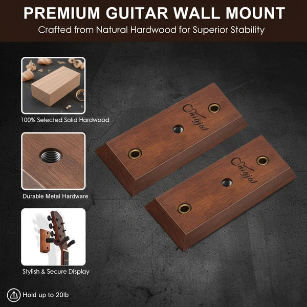 SNIGJAT Guitar Wall Mount 2 Pack, Wood Guitar Hanger Wall Hook with Screws | Guitar Wall Hook Stand, Guitar Holder Wall Mount Hanger for Acoustic