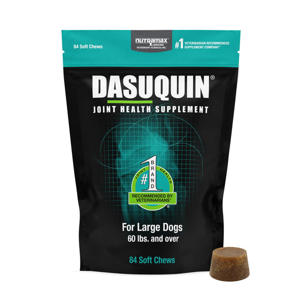 Nutramax Dasuquin Joint Supplement for Large Dogs, Soft Chews, 84ct | Glucosamine and Chondroitin Soft Chews for Large Dogs, with ASU, Supports