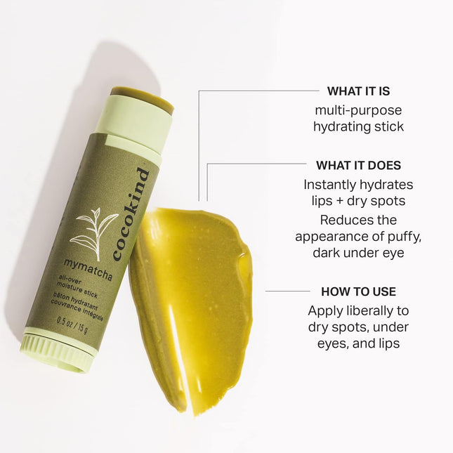 Cocokind Mymatcha All-Over Moisture Stick, Lip Balm and Eye Cream for Dry Skin 0
