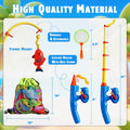 CozyBomB™ Magnetic Fishing Toys Game Set for Kids | Water Table Bathtub Kiddie Pool Party Pole Rod Net, Outdoor Plastic Floating Fish, Toddler