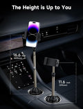 JSAUX Car Cup Holder Phone Mount, Metal Long Arm, Adjustable Base ClipMount