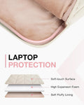 BAGSMART Laptop Case with Handle, Puffy Padded Laptop Bag Sleeve for Women, Portable MacBook Air/Pro Computer Case, 13-14 inch, Beige Beige 13-14 inch