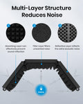 Moukey Microphone Isolation Shield, Foldable Mic Shield with Triple Sound Insulation, Reflection Filter with 3/8" and 5/8" Mic Threaded Mount for