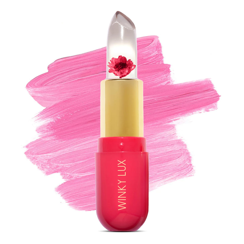 Winky Lux Flower Balm, Ph Lip Balm, Color Changing Lipstick and Tinted Lip Balm Stain, Vegan & Cruelty Free, Hydrate & Plump, Sheer Pink Lipstick,