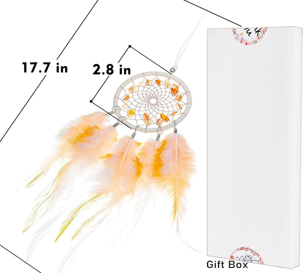 Mini Dream Catchers - Rooster Feather with Red Agate, Handmade Small Dreamcatcher for Bedroom, Dream Catcher for Girls, Dream Catchers for Boys,