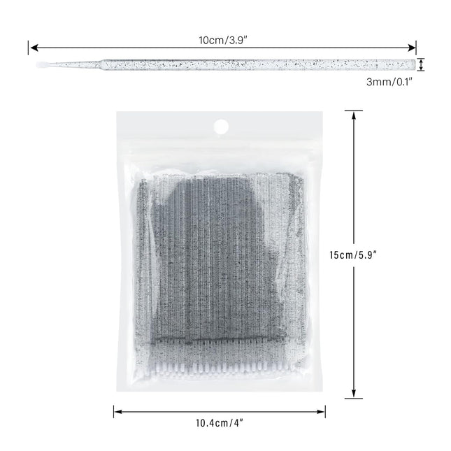 G2PLUS 500PCS Cotton Swabs, Crystal Black Disposable Micro Applicators Brush for