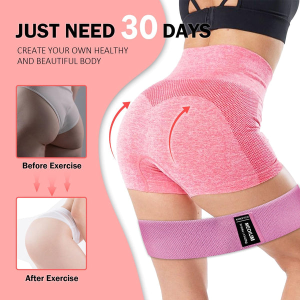 Non-Slip Fabric Resistance Bands for Working Out, Loop Exercise Bands for Booty Leg, Butt, Glute, Stretch Workout Bands for Women & Men, Hip