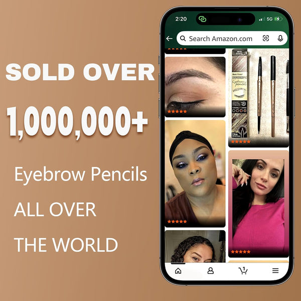 2 Pack Eyebrow Pencil, Waterproof Eyebrow Makeup with Dual Ends, Professional Brow Enhancing Kit with Eyebrow Brush (Dark Brown #1)