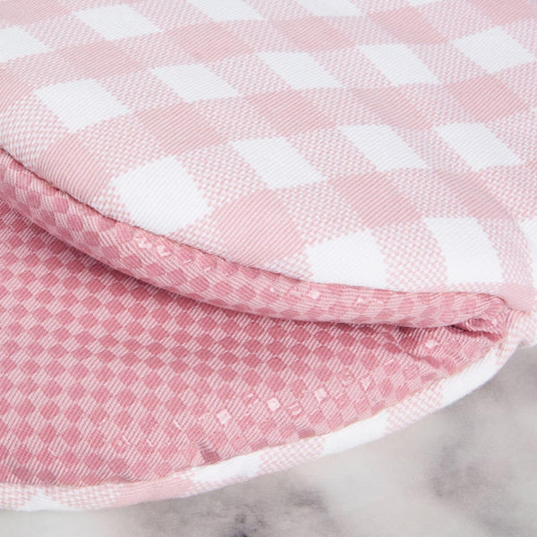 Kitchenaid Gingham Mini Oven Mitt 2-Pack Set, Dried Rose, 5.5"X8