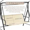 Outdoor Porch Patio Swing Seat Cover, 600D Thickened Oxford Waterproof Swing Cushion Protection Covers Replacement for Outdoors Garden Yard
