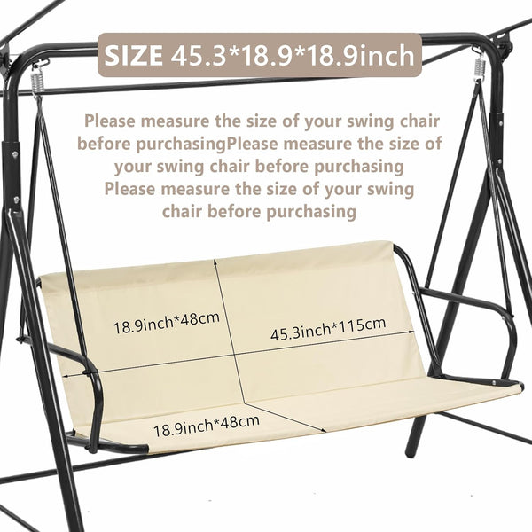 Outdoor Porch Patio Swing Seat Cover, 600D Thickened Oxford Waterproof Swing Cushion Protection Covers Replacement for Outdoors Garden Yard