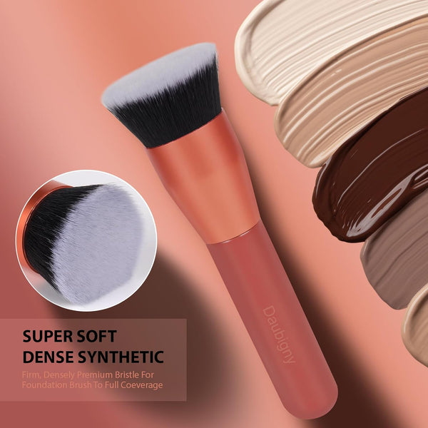 Foundation Brush Daubigny 1.5" Flat Top Kabuki Brush for Liquid Makeup,Premium Makeup Brush and Pro Flat Kabuki Foundation Brush Perfect For