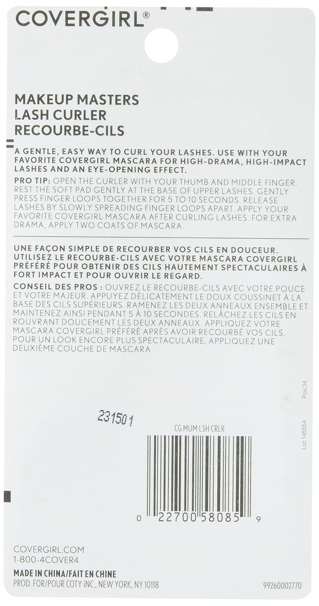 COVERGIRL Makeup Masters Eyelash Curler, Easy to Use, High Drama Lashes, 1 Count