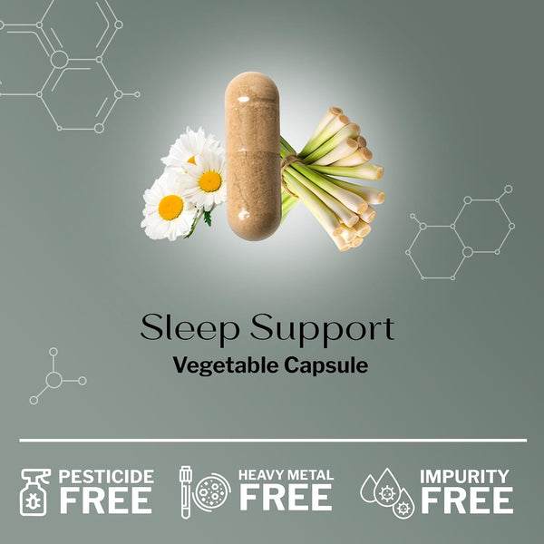 Sugarmd Sleep Support Supplement â€“ 60 Sleep Capsules with Lemon Balm, Valerian Root, Hops Extract, Chamomile Extract & Bioperine â€“ Non-Gmo &