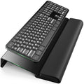 3 in 1 Keyboard Stand W/Wrist Rest and Storage Tray - Klearlook [Ultra Comfortable] PU Leather Wrist Pad & Acrylic Keyboard Riser, 16.9X7.3 Inch