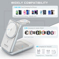 3-In-1 Magnetic Wireless Charger: 2025 Travel Fast Charging Station for Iphone 16 15 14 - Apple Watch Ultra SE 9 8 - Airpods Pro 4 3 - Desk