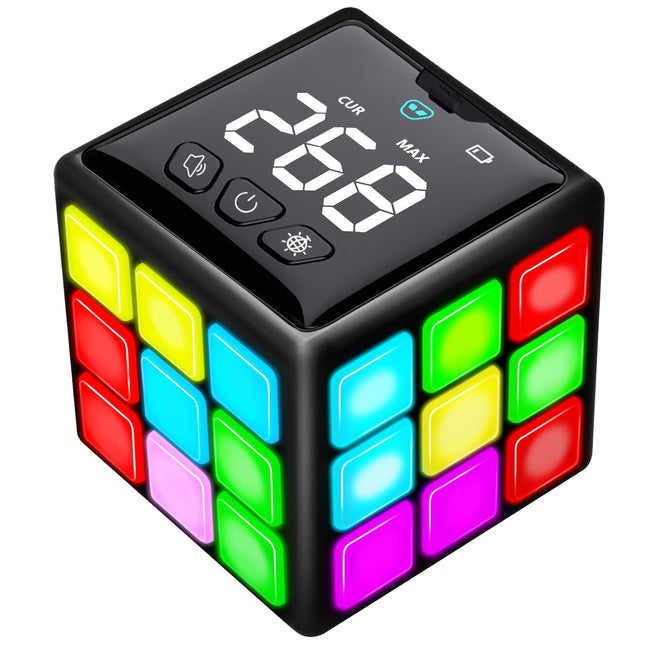 Rechargeable Game Handheld Cube - 15 Fun Brain & Memory Game with Score Screen -