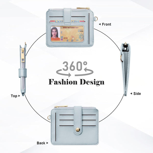 Wristlet Wallets for Women, Keychain RFID Blocking Credit Card Holder, Small Girly Wallet with Bracelet, Silicone Beaded Tassel Key Ring Card