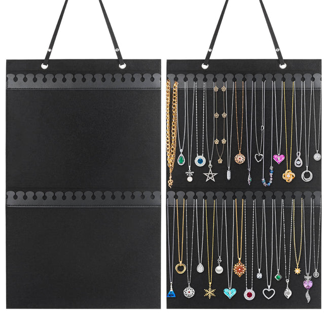 Caffox Hanging Necklaces Holder, Large Jewelry Organizer for Necklaces, Bracelets, and Ankles, Necklaces Display Storage