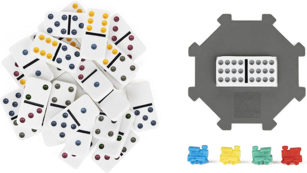 Spin Master Games Double 15 Dominoes Set in Storage Tin Classic Tile Game Multi Color