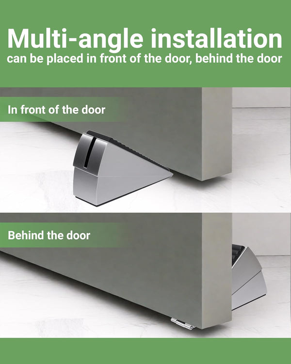 Large Door Stopper - Metal Door Wedge, Tall Door Stopper, Spring Rubber for Extra Strong Grip (Silver, 1 Pack) 1 Pack Silver