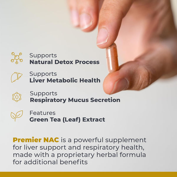 Premier Research Labs Premier NAC - NAC Supplement N-Acetyl Cysteine, N-Acetyl-L-Cysteine, Liver & Immune Support, 300Mg NAC per Capsule - 60