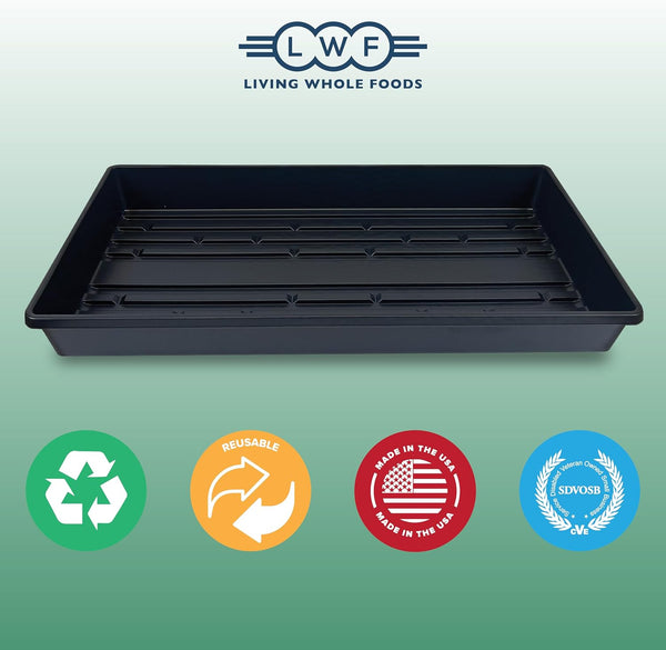 10 Plant Growing Trays (No Drain Holes) - 20" x 10" - Perfect Garden Seed Starter Grow Trays: for Seedlings, Indoor Gardening, Growing