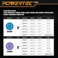 POWERTEC PRO 50PK, 5 Inch Sanding Discs Hook and Loop, 40/60/80/120/220 Grit, Zirconia Orbital Sander Sandpaper for 5 & 8 Hole Random Orbital