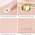 Prite Makeup Bag for Women Travel Waterproof Vegan Leather Cosmetic Bag Open Flat Toiletry Bag with Clear Divider and Handle (Large Pink)
