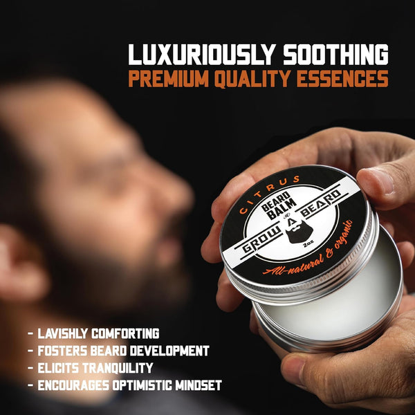 Beard Balm for Men, 2oz Sandalwood & 2oz Citrus Scent, w/Jojoba Oil & Shea Butter, Styling Cream for Men, Moisturizer & Softener, Beard Care Leave