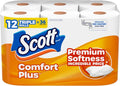 Scott Comfortplus Toilet Paper, 12 Double Rolls, 231 Sheets per Roll, Septic-Safe, 1-Ply Toilet Tissue