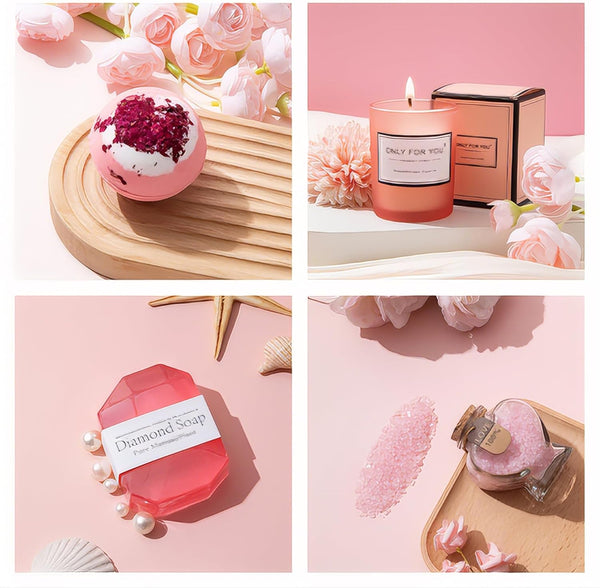 Birthday Gift Basket for Women - Unique Pink Box for Her Relaxing Self Care Set - Presents for Female Friends, Bestie, Girlfriend