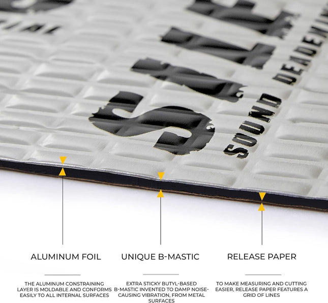 Siless 80 mil 5 sqft Car Sound Deadening mat - Butyl Automotive Sound Deadener -