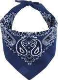 MW Watersports Cotton Bandanas, Bulk 48 Pack Ideal for Men and Women Classic Western Paisley Design Large Dimensions 22" x 22" Blue